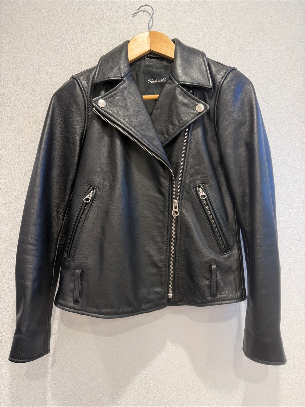 Madewell Black Leather Asymmetrical Moto Jacket True Black XS Motorcycle Jacket